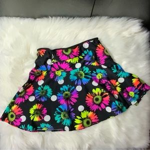 Sparkle Skirts (Boulder Athletic) Bright Sunflowers Black Swing Running Skirt